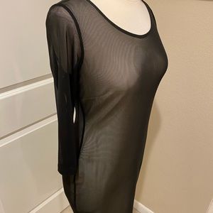 Philosophy Sheer Nude & Black Fitted Dress size M